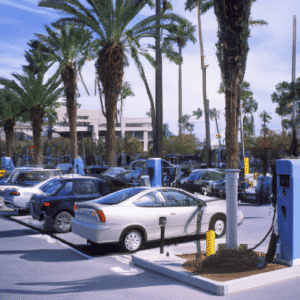 Estações de recarga para carros elétricos na Califórnia