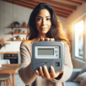 Medidor inteligente de energia elétrica instalado em painel